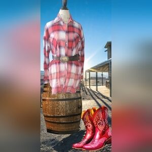 POL Hand distressed Flannel Shirt from the Movie 🎬 Set Jerico